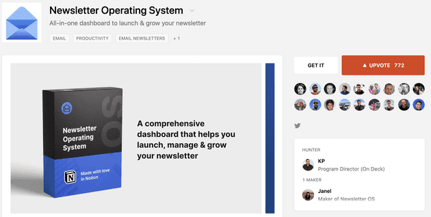 Newsletter OS's Product Hunt Launch